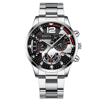 Men's Steel Strap Quartz Watch and Bracelet Set (photo 20)