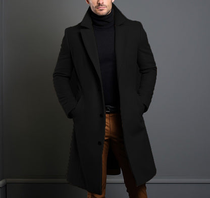 Men's Single-Breasted Mid-Length Overcoat (photo 2)