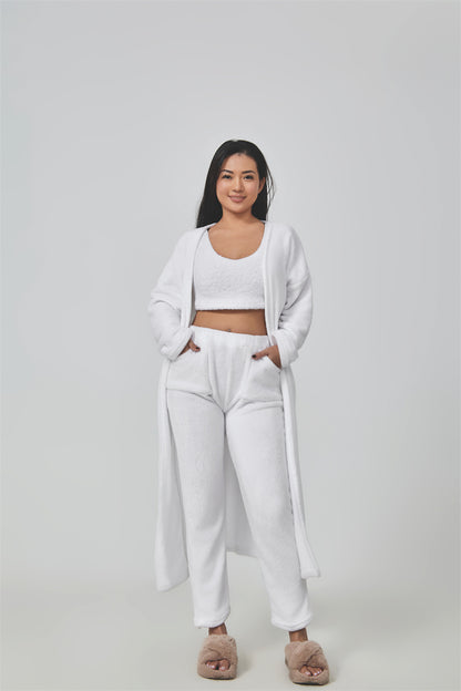 Women's 3-Piece Knit Lounge Set: Crop Top, Wide-Leg Pants and Cardigan (photo 30)
