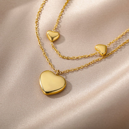 Layered Heart, Moon and Star Zircon Necklace (photo 4)