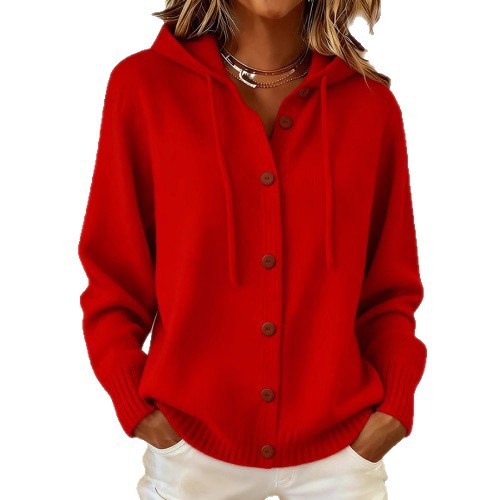 Women's Hooded Knit Cardigan, Relaxed Fit (photo 18)