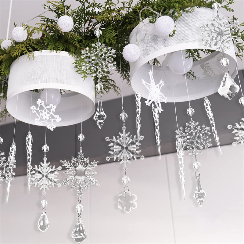 Clear Acrylic Icicle Christmas Ornaments, 10 Pcs (photo 8)