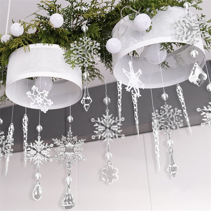 Clear Acrylic Icicle Christmas Ornaments, 10 Pcs (photo 8)