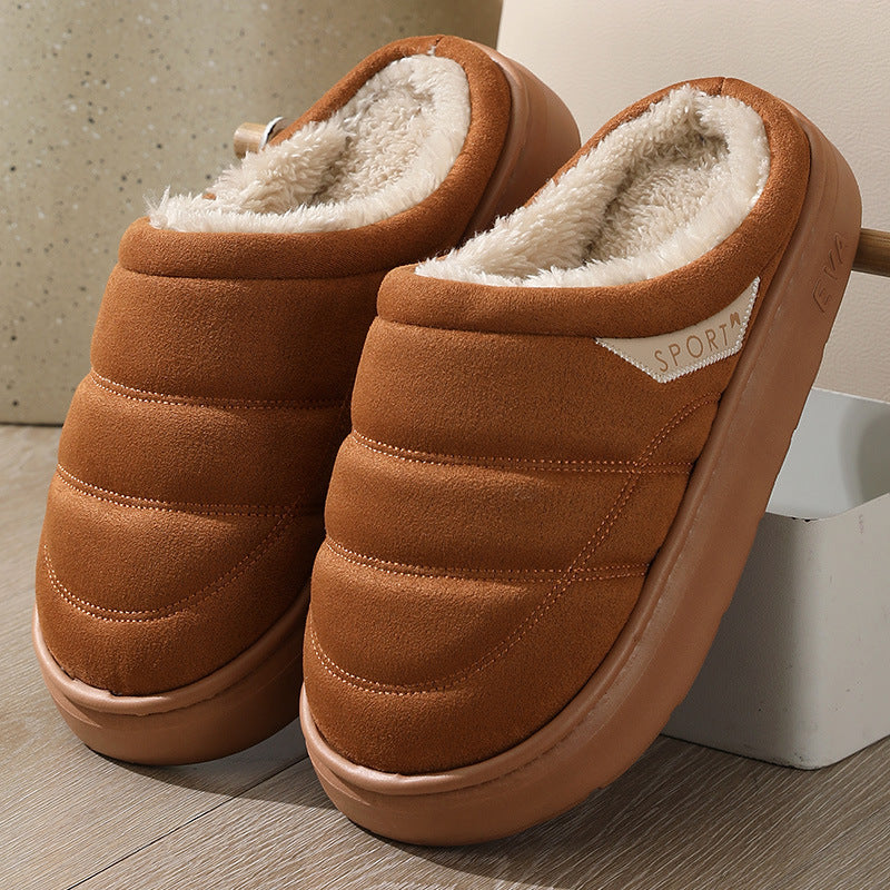Suede Plush-Lined House Slippers (photo 10)