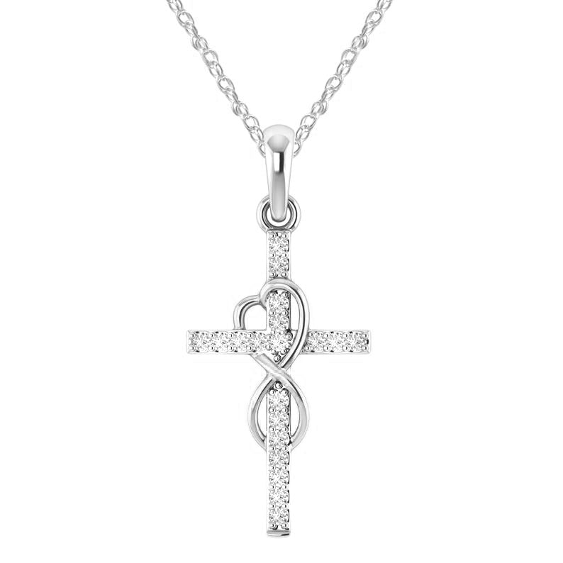 Rhinestone Cross Pendant Necklace (photo 5)
