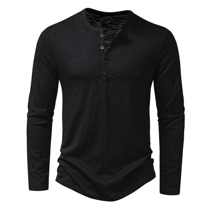 Men's Long-Sleeve Button Henley T-Shirt (photo 6)