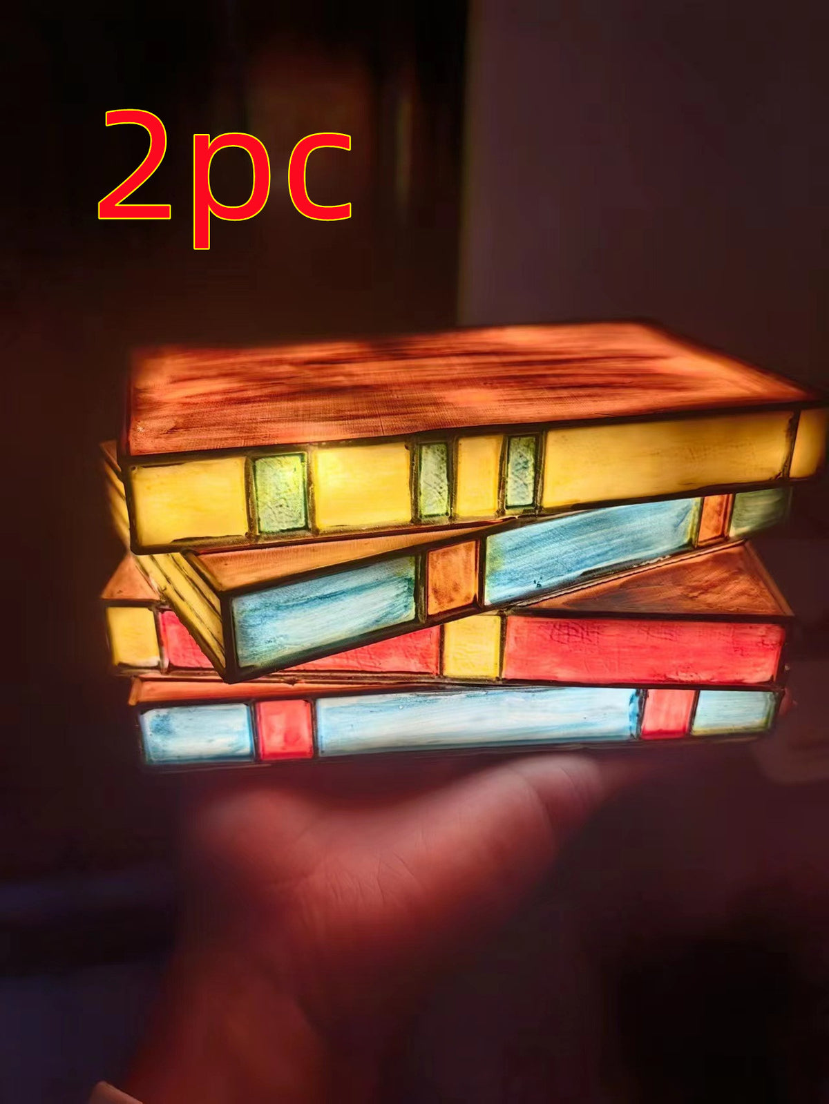 Stacked Books Decorative Table Lamp (photo 7)