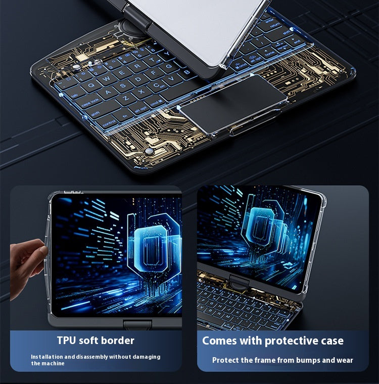 360° Rotating Clear Keyboard Case for iPad with Trackpad (photo 16)