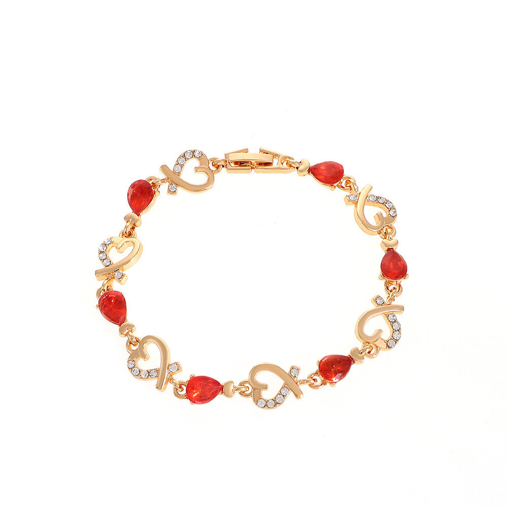Hollow Heart Rhinestone Bracelet (photo 8)