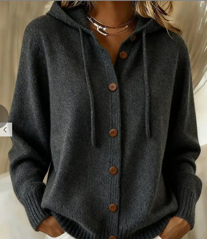 Women's Hooded Knit Cardigan, Relaxed Fit (photo 13)