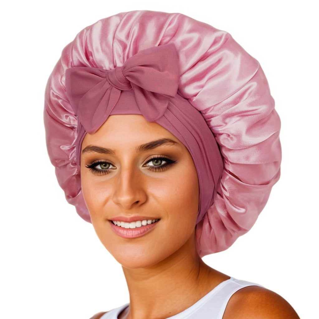 Satin Sleep Bonnet with Ribbon (photo 21)