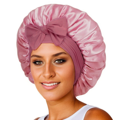 Satin Sleep Bonnet with Ribbon (photo 21)