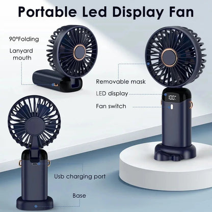 Foldable USB Rechargeable Handheld and Neck Fan (photo 5)