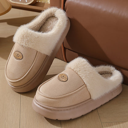 Men's Suede Plush-Lined House Slippers (photo 4)