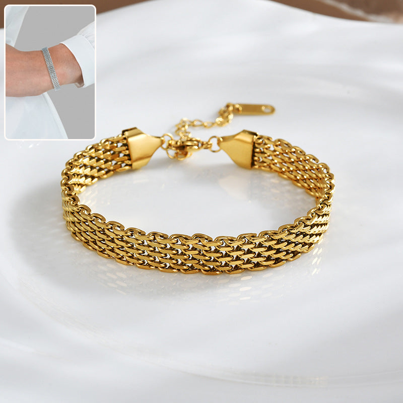 Women's Chain Bracelet, Gold or Silver Tone