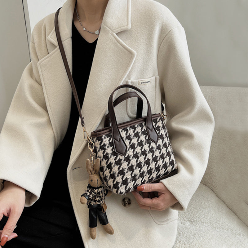 Houndstooth and Plaid Mini Shoulder Bag (photo 2)