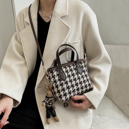 Houndstooth and Plaid Mini Shoulder Bag (photo 2)
