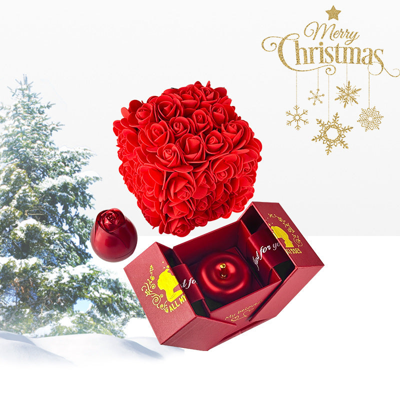 Soap Rose Gift Box with Crystal Pendant Necklace (photo 6)