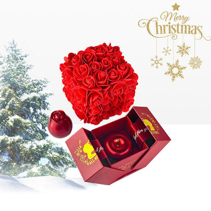 Soap Rose Gift Box with Crystal Pendant Necklace (photo 6)