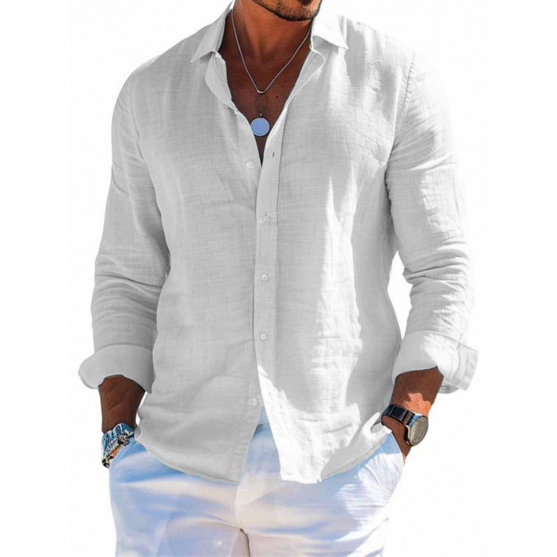 Men's Loose Lapel Long-Sleeve Button Shirt (photo 3)