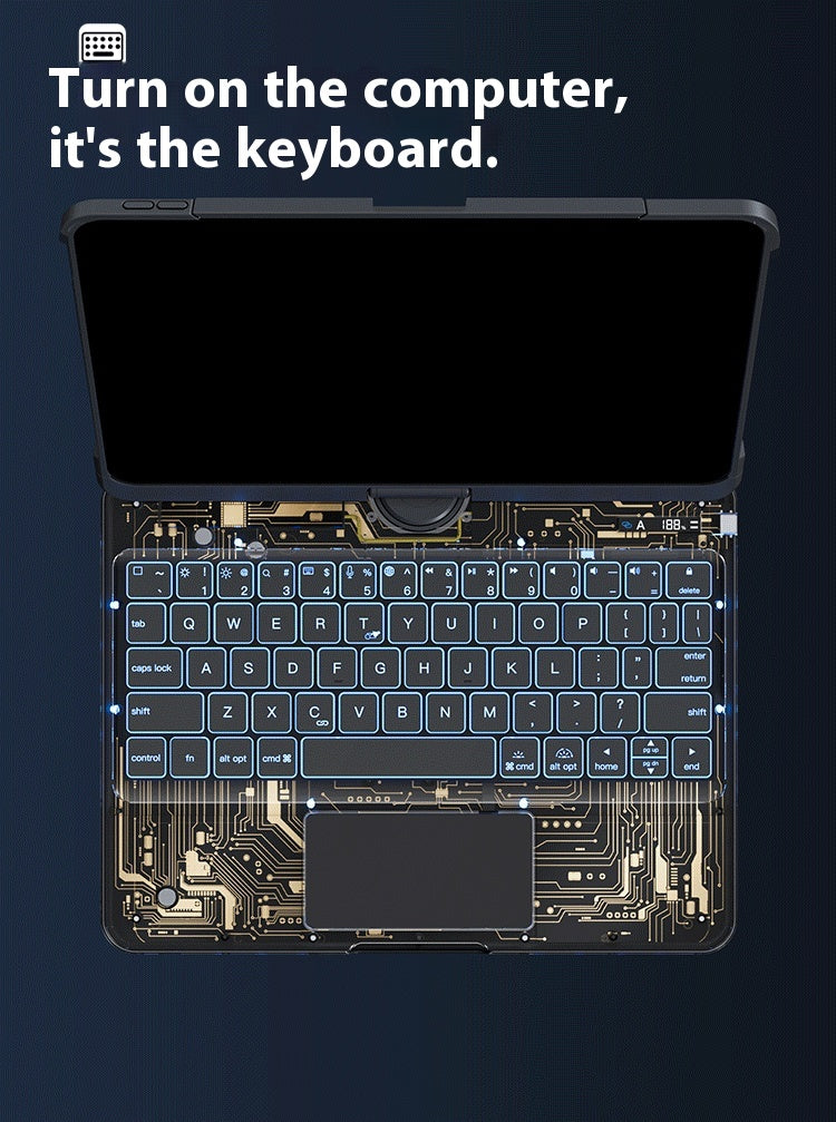 360° Rotating Clear Keyboard Case for iPad with Trackpad (photo 11)