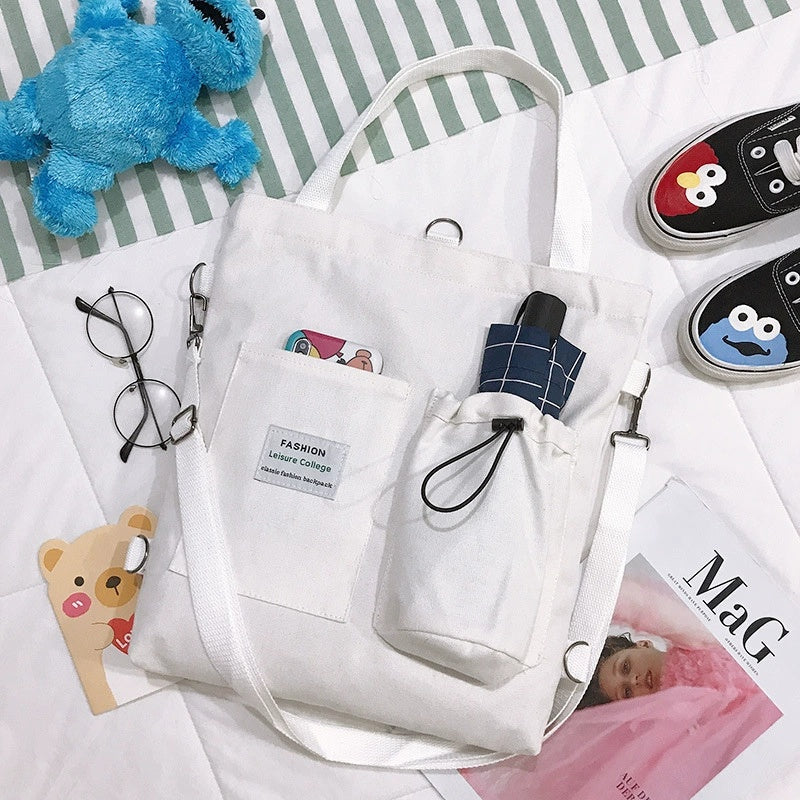 Canvas Backpack Tote with Pockets (photo 8)