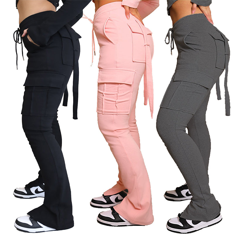 Women's High-Waist Drawstring Cargo Pants (photo 7)