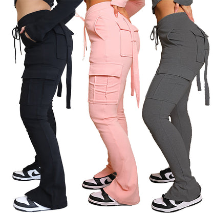 Women's High-Waist Drawstring Cargo Pants (photo 7)