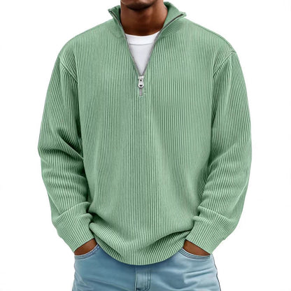 Men's Corduroy Zip Stand-Collar Pullover (photo 5)