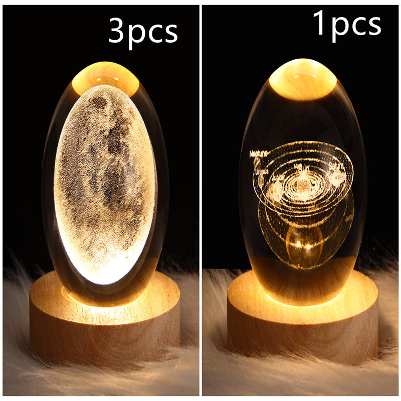 Wood Base Crystal Ball Night Lamp (photo 41)