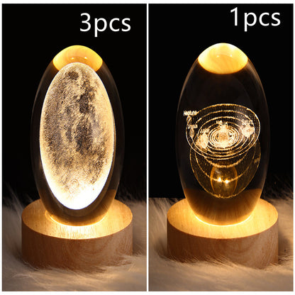 Wood Base Crystal Ball Night Lamp (photo 41)