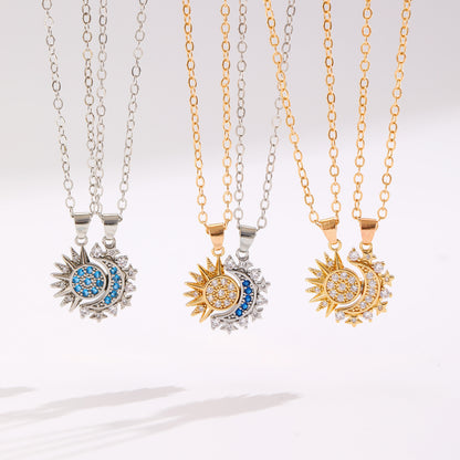 Sun and Moon Magnetic Couple Necklaces, Set of 2