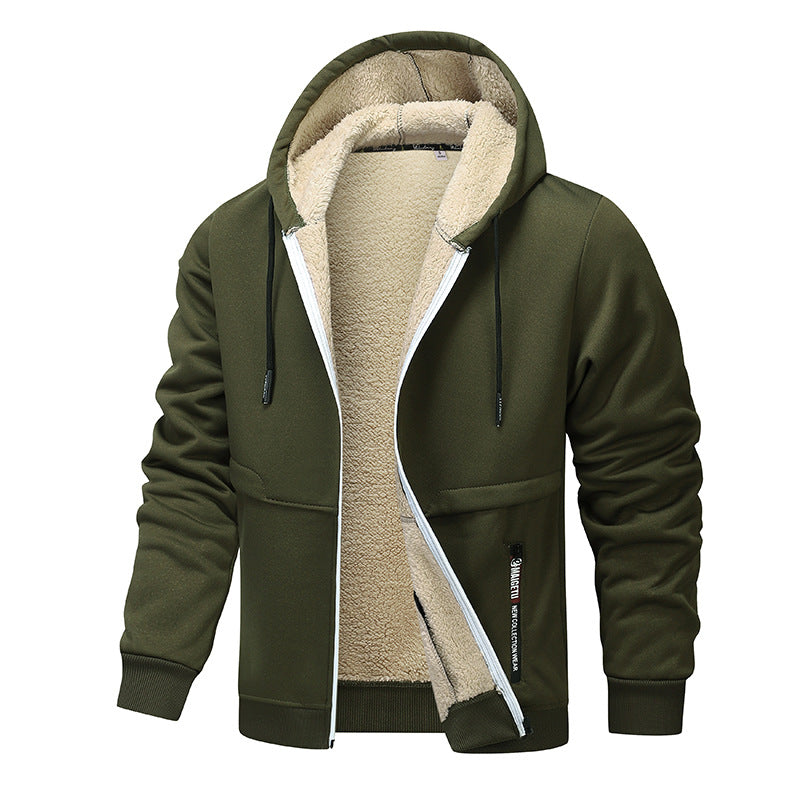 Men's Sherpa-Lined Zip-Up Hooded Jacket (photo 4)