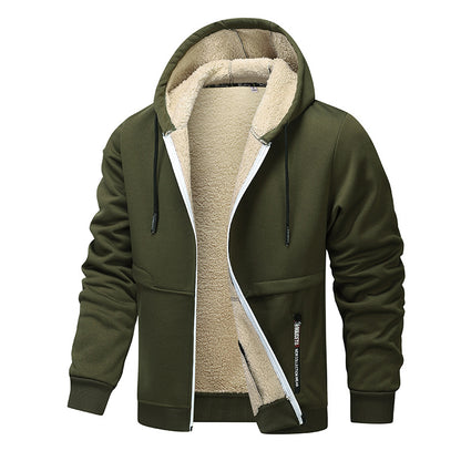 Men's Sherpa-Lined Zip-Up Hooded Jacket (photo 4)