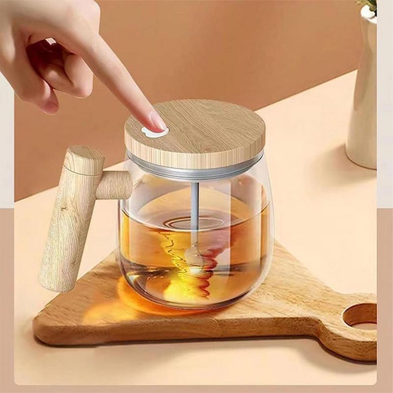 Self-Stirring Glass Coffee Mug, 400 ml (photo 7)