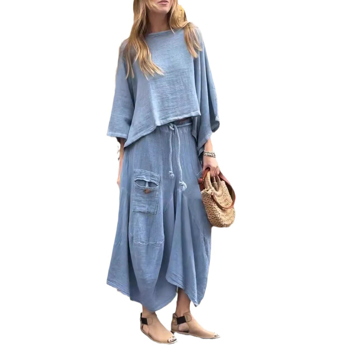 Women's Long-Sleeve Pullover Top and Long Skirt Set (photo 5)