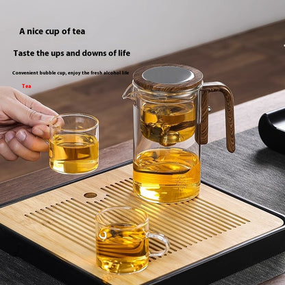 Magnetic Glass Tea Infuser Teapot with Wood Handle (photo 3)